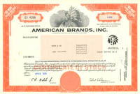 American Brands, Inc. - Indian Vignette Stock Certificate - Rare Type
